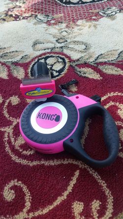 Kong retractable leash and Furminator hair brush
