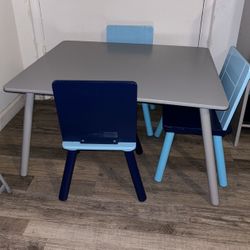 Gray Kids Table With Chairs