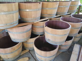Wine barrel planters