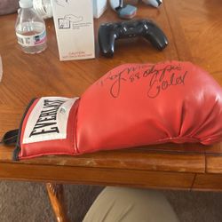 Collectible boxing glove, signed by Ray Mercer, authentic