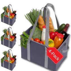 Brand New! 4pk Reusable Grocery Bags Shopping Bags Tote Box