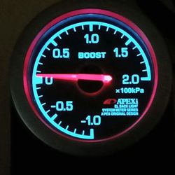 ON SALE THIS WEEKEND ONLY! Apexi EL II System 60mm Gauge, Boost (KPA) Black Face Blue Light Up