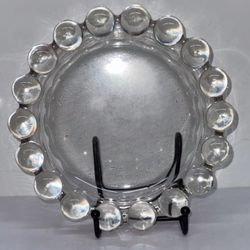 Vintage MCM Ashtray Glass Boopie Bubble Ball Clear Cigar Heavy Appr. 10"
