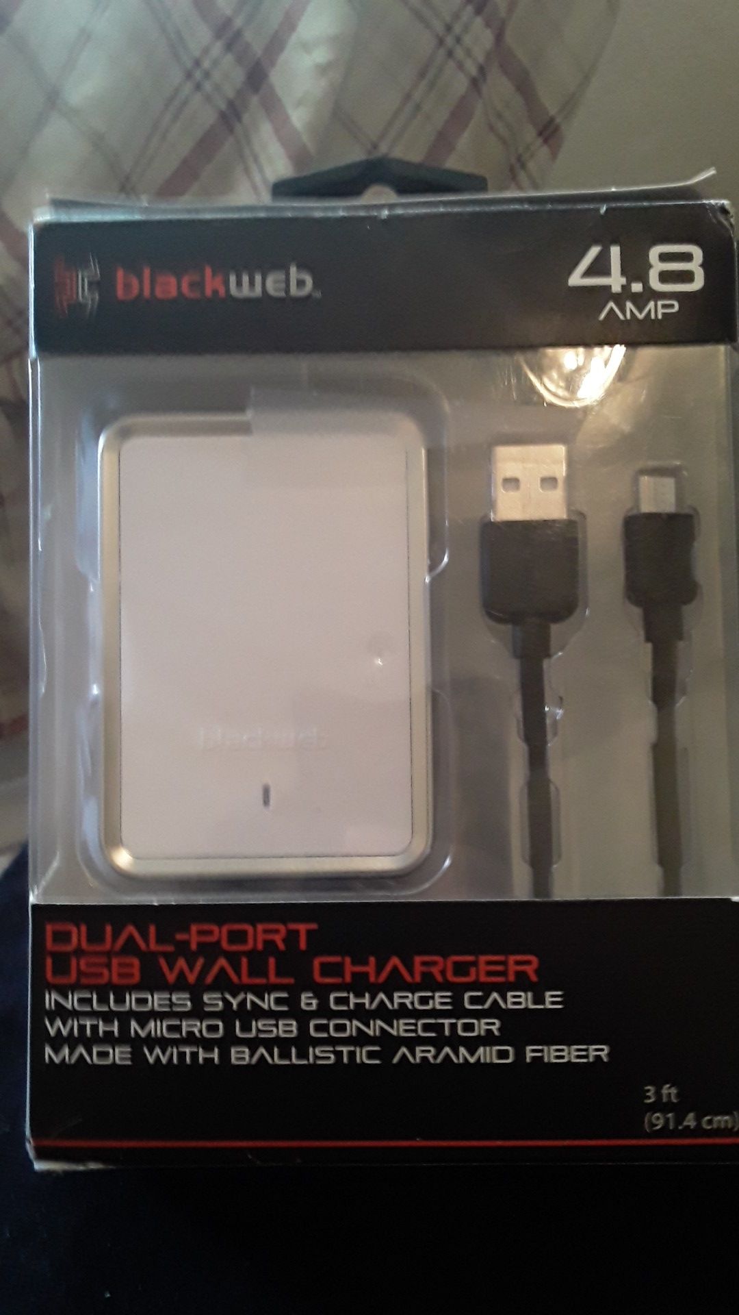 Blackweb 4.8 amp dual Port USB wall charger