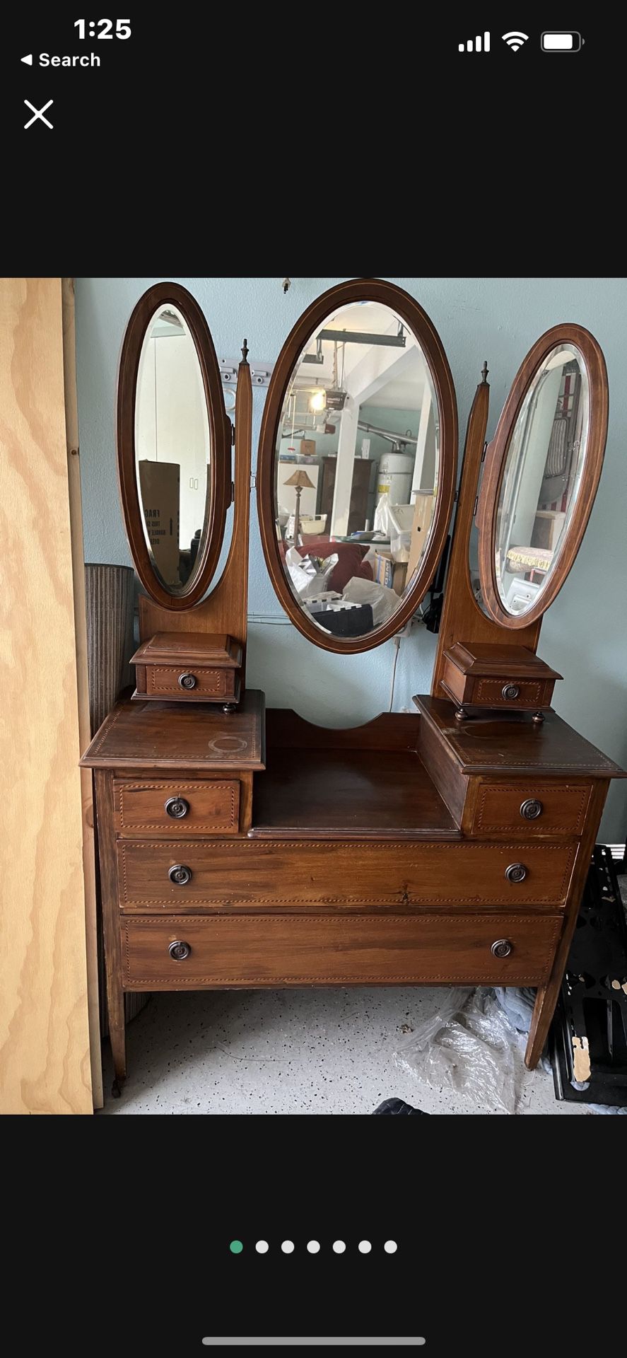 Dresser-Vintage Edwardian Inlaid Mahogany