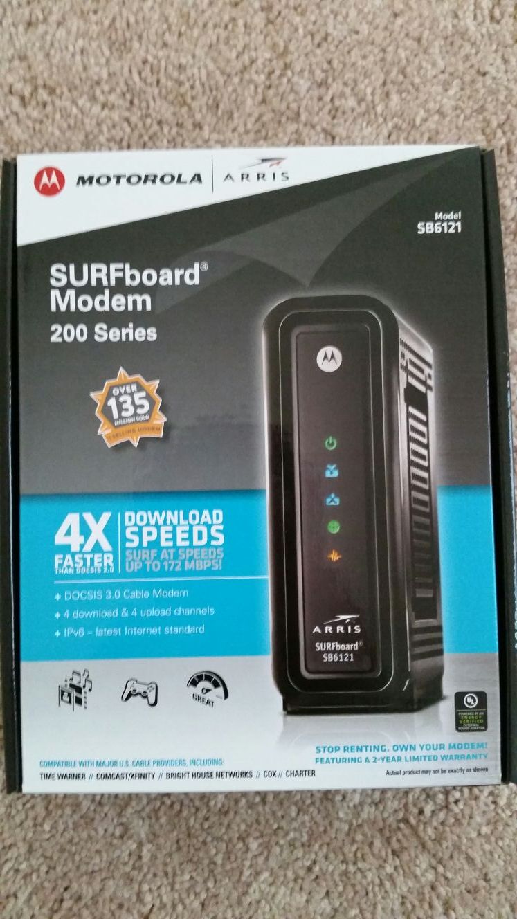 MOTOROLA ARRIS SB6121 SURFBOARD Modem 200 Series