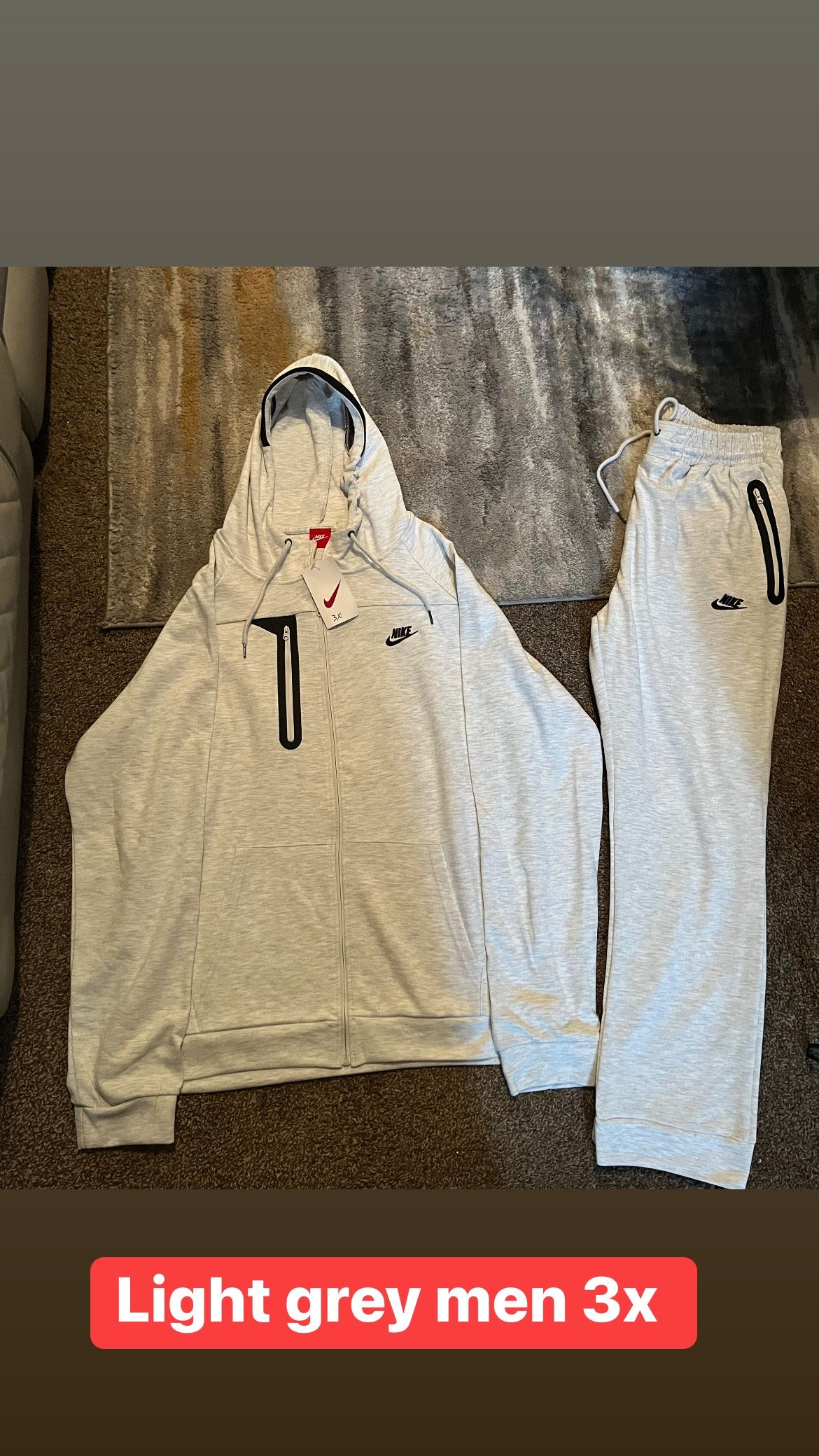 Light Grey Men 3x Nike Sweatsuits