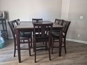 Counter Height Dining Table with 6 Chairs