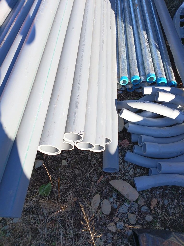 2" x 20' & 3" x 20' Sch80 Electrical PVC Conduit+ Elbows + Metal Pipes ...
