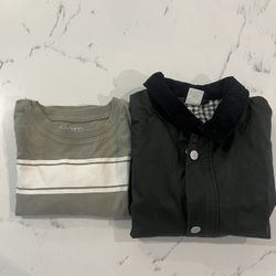 Toddler Boys Green Jacket And Long sleeve 
