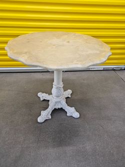 Vintage Cast Iron Table with marble top