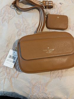 New Kate Spade Crossbody Bag with Pouch – Cognac Brown
