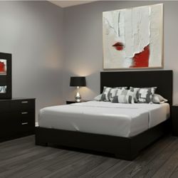 4 PC BEDROOM SET NEW IN BOX (MATTRESS AND CHEST SOLD SEPARATELY)