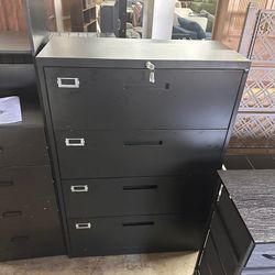 35.43 in. W x 52.36 in. H x 15.75 in. D Freestanding Cabinet 4 Drawer Metal Storage File Cabinet with Lock in Black