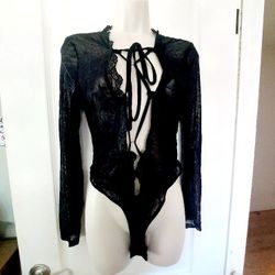 Gothic Ghoul Spiderweb Sheer Mesh Bodysuit 