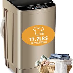 Portable 2-In-1 Gold Washing Machine, Washer/Dryer Combo