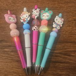 Hello Kitty 5 PC Set Beaded Pens