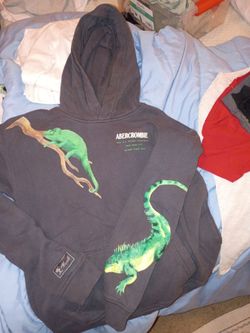 Abercrombie Graphic Hoodie with Reptile Print
