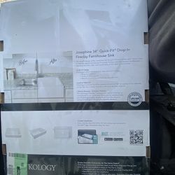 Farmers kitchen sink and glacier Bay shower set