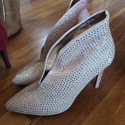 High heel booties jewled size 9