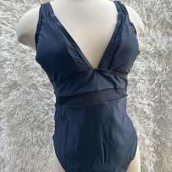Cupshe Elegant Navy Swimsuit color one piece size OX
