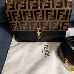 Fendi Zucca Embossed Medium Leather Bag