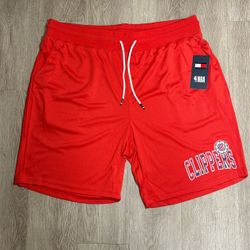 New LA Clippers Tommy Jeans Mike Mesh Basketball Shorts - Red Men 2Xl