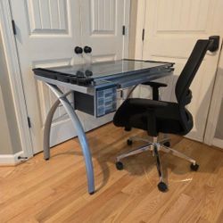 Glass Drafting Table With Free Chair 