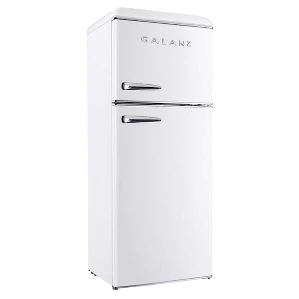 White Retro Small Fridge With Freezer - Galanz