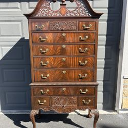 Vintage Chippendale-Style Mahogany Highboy Dresser – Heritage by Heirloom