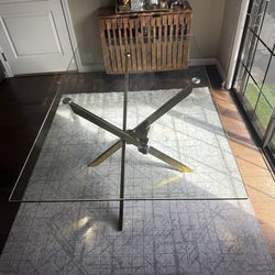 Glass Dining Table with Gold legs 5ft by 3 ft. (60” by 36”)