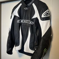 New perforated leather aplinestars moto GP limited edition monster energy race jacket (USA 44/EU 54)