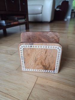 Napkin Holder Rustic Mango Wood, HandCrafted Traditional. Seamless Stacking!
Measures 5.8in. L × 2.5in. W × 5.8in H
