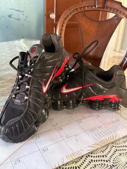 Nike Shox Black and Red Sneakers