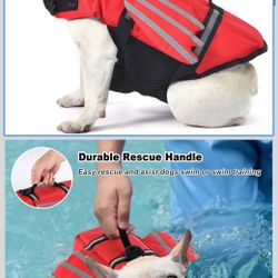 Wings Dog Life Jacket Adjustable Dog Life Vest with Chin Float Reflective Stripes and Rescue Handles, High Buoyancy Puppy Swim Float Vest for Small Me