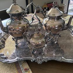 Silver on Copper Tea Set