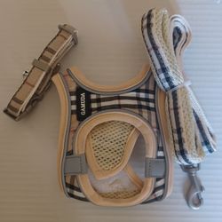 Small Pet Harness Collar and Leash Set, No Pull, Soft Mesh, Small