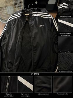 Adidas Black & White Track Jacket – Size XL