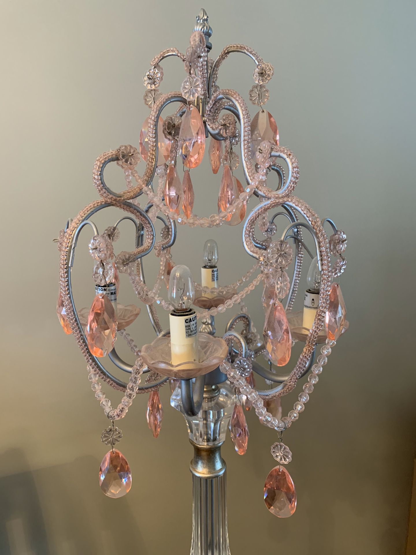 Pink chandelier lamp