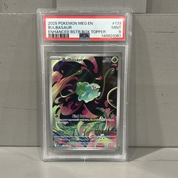 2025 Pokemon MEG EN Bulbasaur Enhanced Box Topper PSA 9