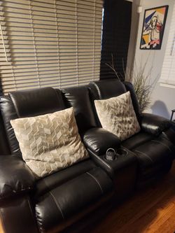 Ashley theater couch and love seat set