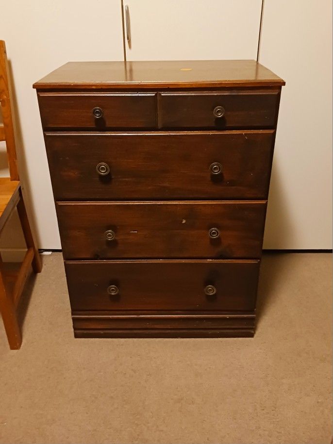 Chest Of Drawers Very Old Vintage Cedar Wood With Brass Knobs 16 Knob With Full Opening Dressers Beautiful Stain One Spot On Top