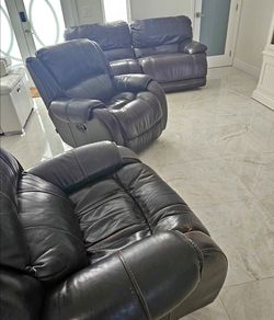 Real leather sofa/couch recliners-free delivery