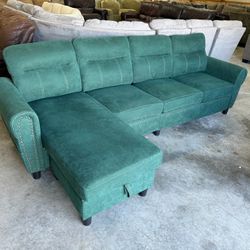 Modern Teal Sectional with Chaise – Stylish & Comfortable! (WE DELIVER)