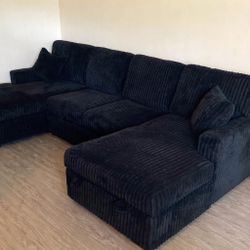 corduroy Sectional Sofa with double chaise/ Available In 3 Colors 