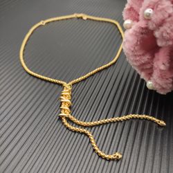 David Yurman Gold Helena Y Necklace 3mm Chain 45+5cm