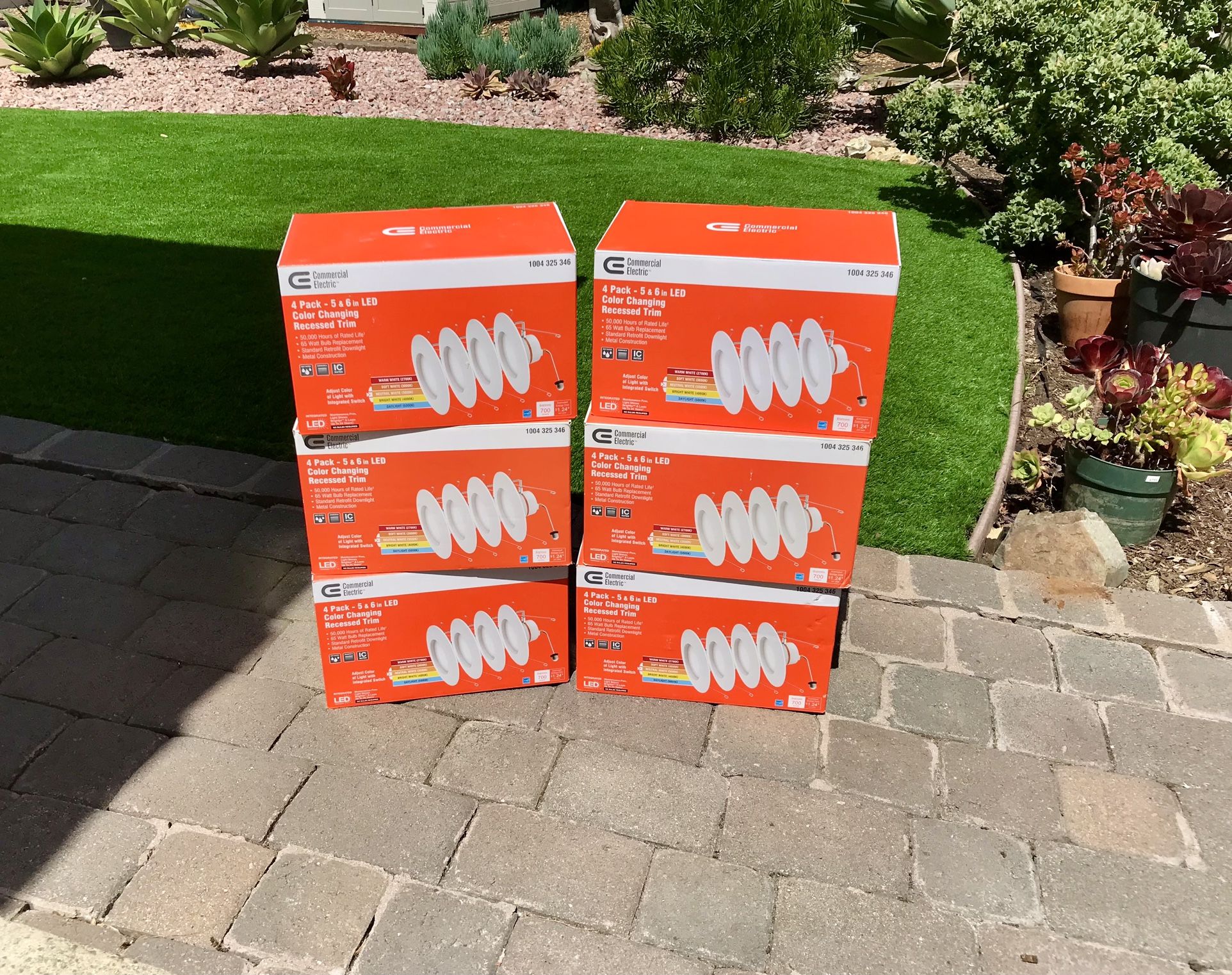 6 Boxes LED Recessed Trim Lights, 4 Lights Per Box Brand New