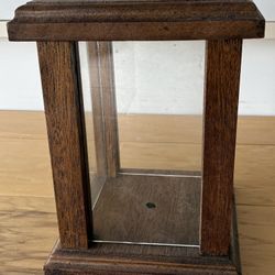 Display Case, Wood, 4 Sided, 5 1/2”X5 1/2” Square, 7 3/4” High w/Glass Panels.