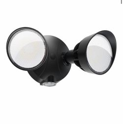 45W 5500LM Dusk to Dawn Flood Lights Outdoor, Dual Head LED Outdoor Security Lights, 5000K Daylight, IP65 Waterproof Hardwired Exterior Light Fixture 