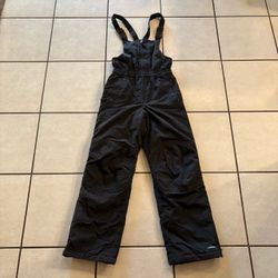 Youth Kids Size 10 Lands' End Snow Bibs Overalls Black